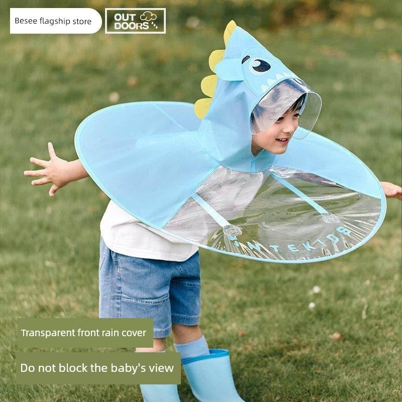 Children's Raincoat for Boys and Girls Aged 1-3, Cape-Style Ufo Rain Poncho, Outdoor Use for Babies, Kindergarten Students, and School Use