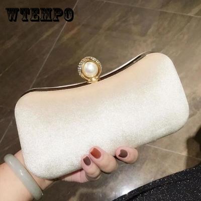 Women's Bag Solid Color Elegant Dinner Hand Bag Vintage Versatile Party Chain Single Shoulder Bag