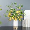 Artificial Lemon Branch Multi Heads Simulated Lemon Decor with Leaves Foam Fruits Wire Stem