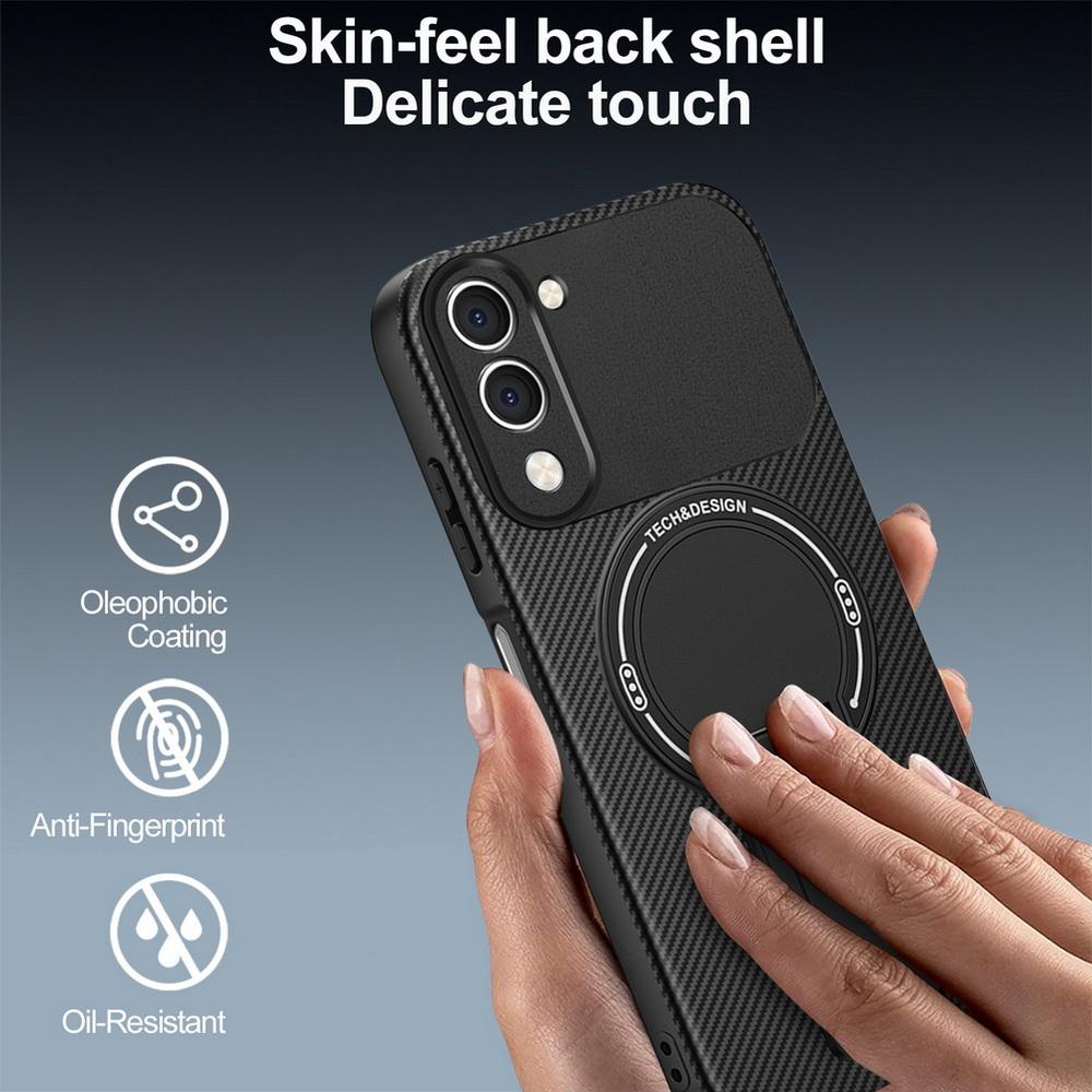 Carbon Fiber Invisible Stand Holder Built-in Magnetic Ring Case for VIVO Y04 Y39 Y29s Y19e VIVO V50 Lite V50 V50e V30 Pro Cover