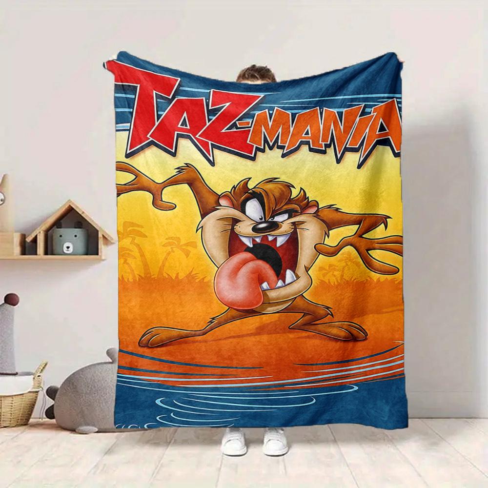 

1pc Tazmania Taz Looney Tunes Flannel Throw Blanket - Lightweight Soft Warm All-Season Blanket for Sofa, Bed, Travel, Camping L1029098 150x200cm