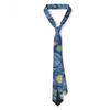 Men's Classic Necktie Starry Night Pattern Silk Tie for Formal Business and Casual Wear Suitable for Office and Events