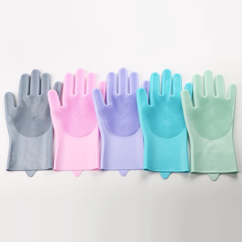 High-Temperature Resistant Silicone Dishwashing & Pet Bathing Gloves