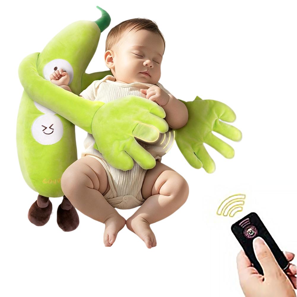 Baby Soothing Palm Pillow with Heartbeat Sound - Anti-Startle Sleep Aid Toy That Simulates Hugging & Back Patting