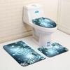 Christmas Bathroom Floor Mat Toilet Three-Piece Set