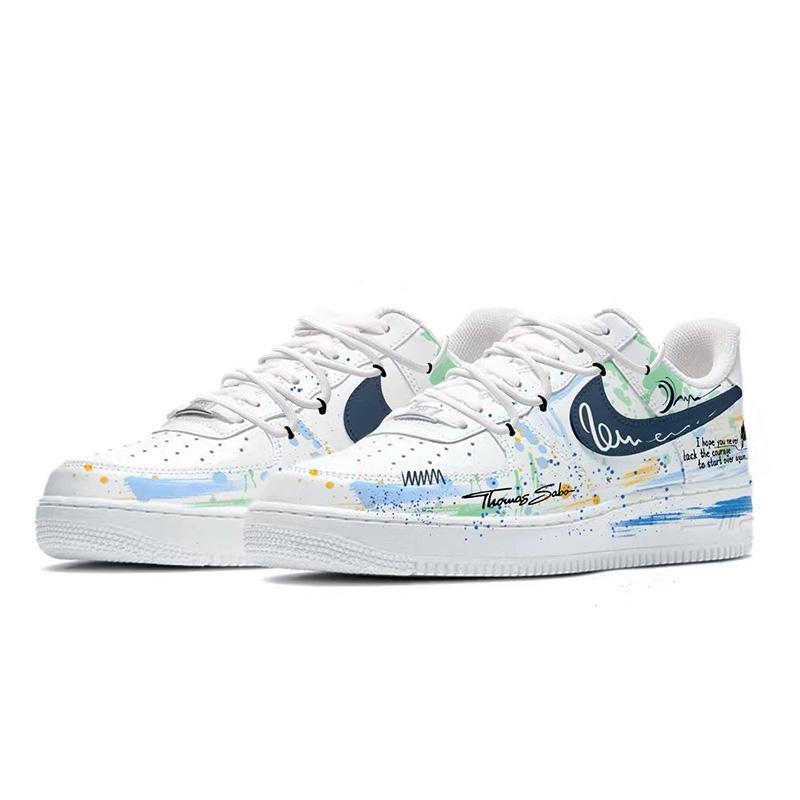 Nike Air Force 1 Artistic Conception Synthetic Leather Cushioning Abrasion Resistant Slip Resistant Low top CW2288-111(Team1727-)