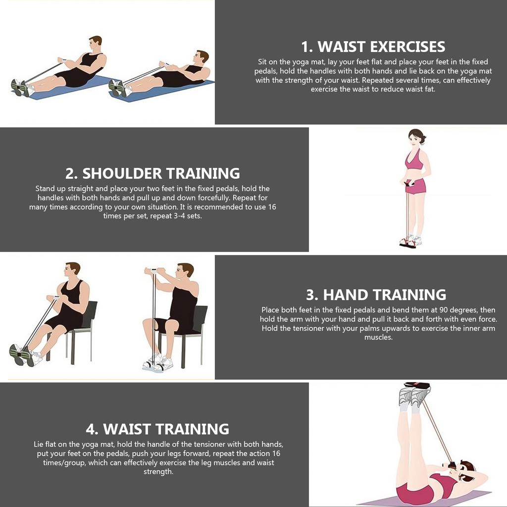 Pedal Tensioner Active Pull Rope Elastic Fitness Training Resistance Bands for Legs