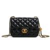 Women's Quilted Chain Crossbody Bag with Golden Ball - Trendy Small Square Design for Summer