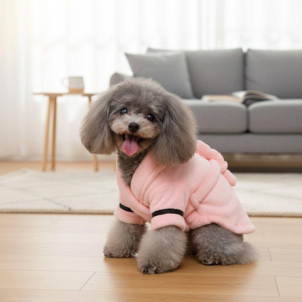 Quick-drying Dog Bathrobe Soft Puppy Robe Cute Pet Pajamas  for Small Large Dog
