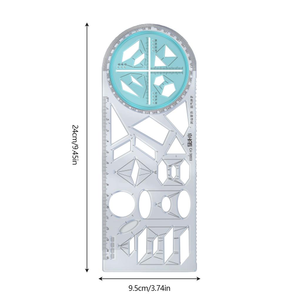 Geometric Ruler Triangle Ruler For School Multifunctional Primary School Activity Drawing Compass Protractor Set Measuring Tool