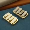 Metal Fidget Clicker Rectangle Shape Stress Relief Toy Classroom Office Desk Toy Golden Rectangle Fidget Piano Keys