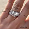 Klassische Sterling Brautringe Damen für Hochzeit Brillanter Weißer Zirkonia Trend 3er Set Damenringe Schmuck
