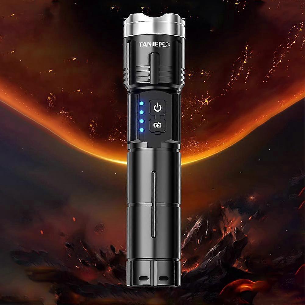 LED Flashlight Zoomable Light Super Bright Torch USB Rechargeable Lamp
