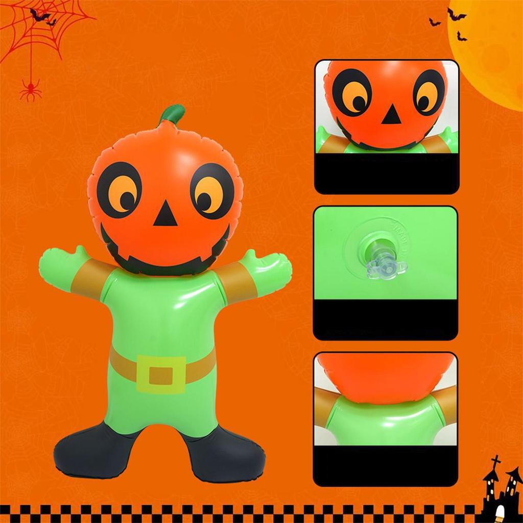 Halloween Inflatable Pumpkin Halloween Decorations PVC Scary Blow Up Pumpkin Man Festive Atmosphere Props for Living Rooms Lawn