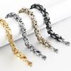 8mm Herenarmband - Duurzame 304 Roestvrij Staal Boxketting, 18K Goudkleurig Gecoat, Hip Hop Stijl, Geschikt voor Casual Outfits