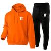 Men's Casual Autumn/Winter Hooded Set - Trendy Plus Velvet Hoodie & Sweatpants Two-Piece Set