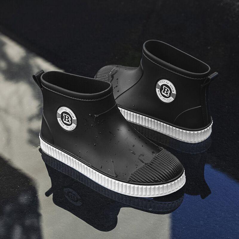 

Модные короткие женские дождевики с коротким рукавом рабочие мужские водные сапоги водонепроницаемые и нескользящие для автомойки и рыбалки 44