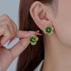 French spring fresh green Mori earrings super white flower stud earrings niche design earrings