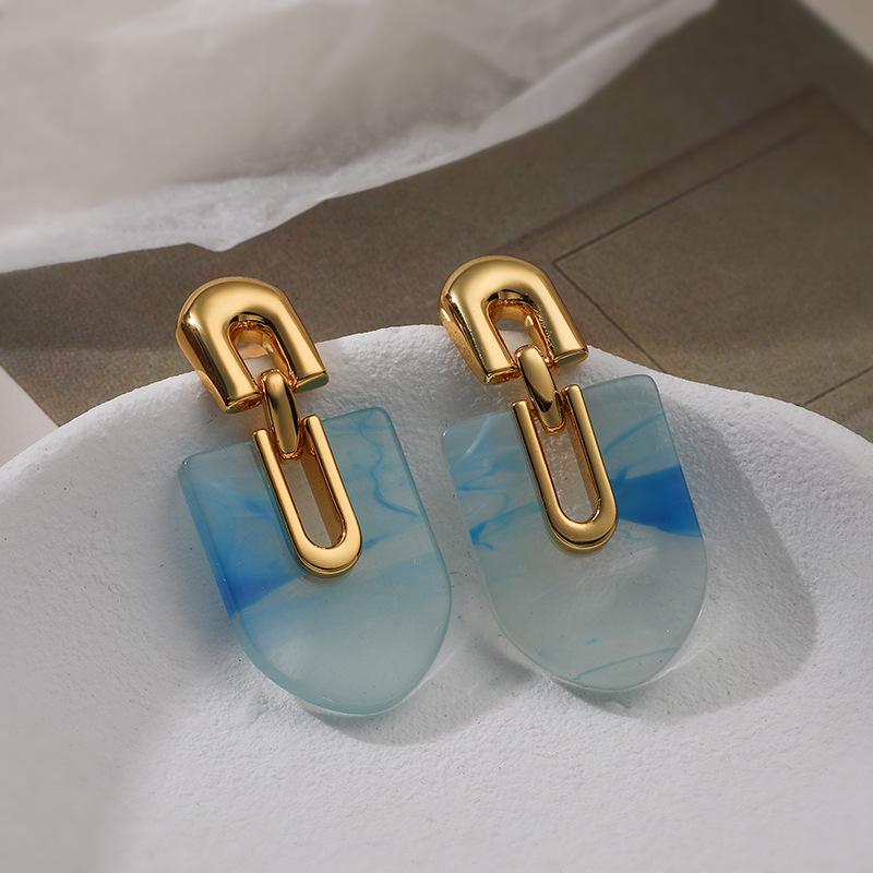 Elegant Gradient Acetate Dangle Earrings - Lightweight, Versatile, and Fashionable Accessories for Women