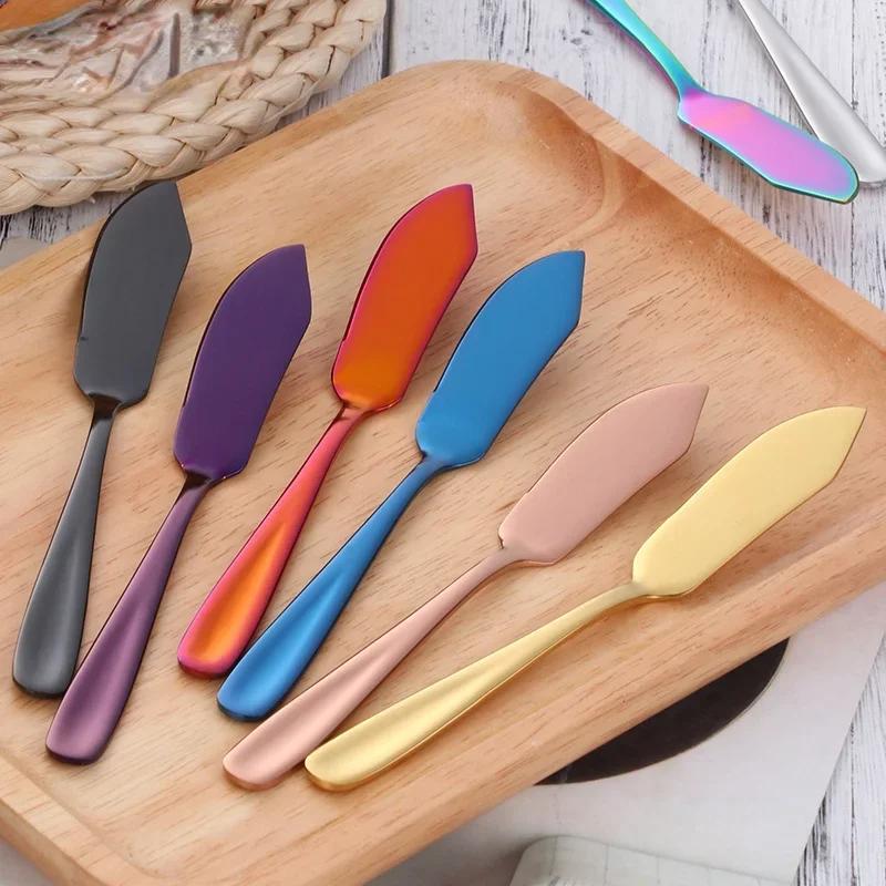 Stainless Steel 304 Butter Knife, Cheese, Dessert, Jam Spreaders, Cream Gold Rose Knifes, Western Cutlery Breakfast Tool