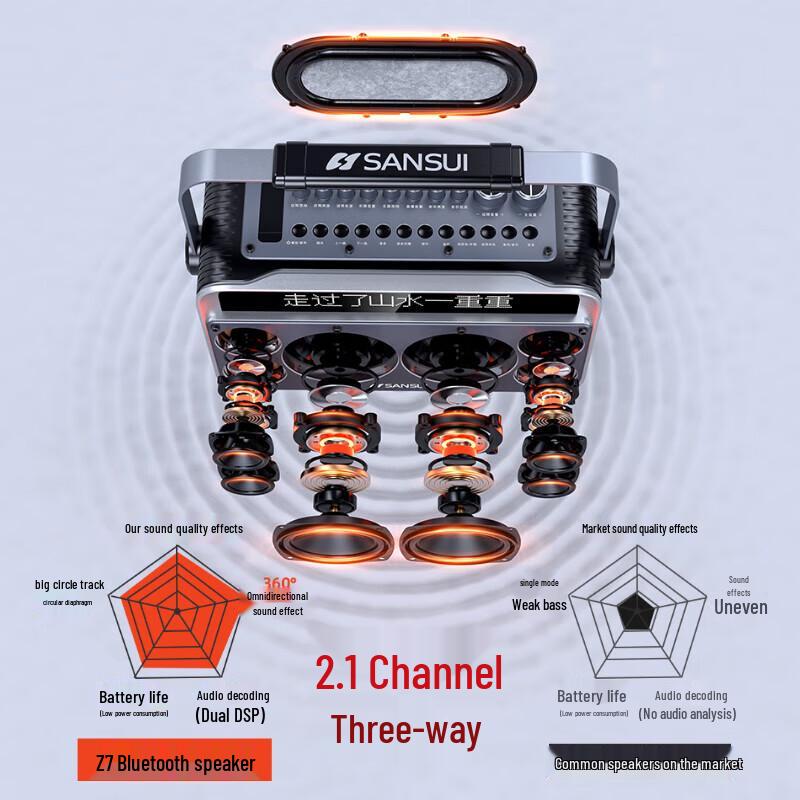 Sansui Z5 Portable Bluetooth KTV Speaker with Lyric Screen