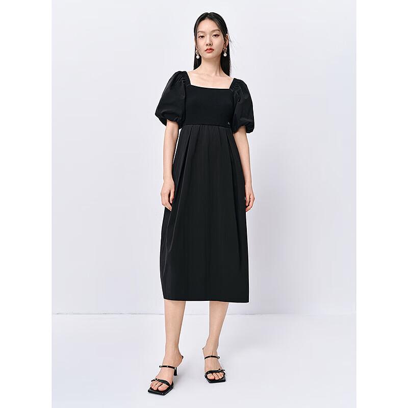 

PEACEBIRD Women s Square Neck Puff Sleeve Summer Maxi Dress S