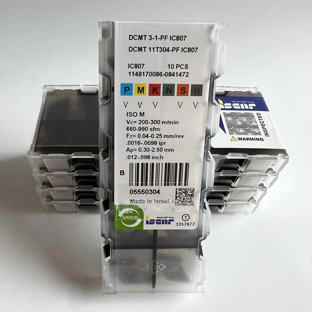 ISCAR / DCMT11T304-PF IC807 /Industrial indexable carbide inserts 10 Pcs