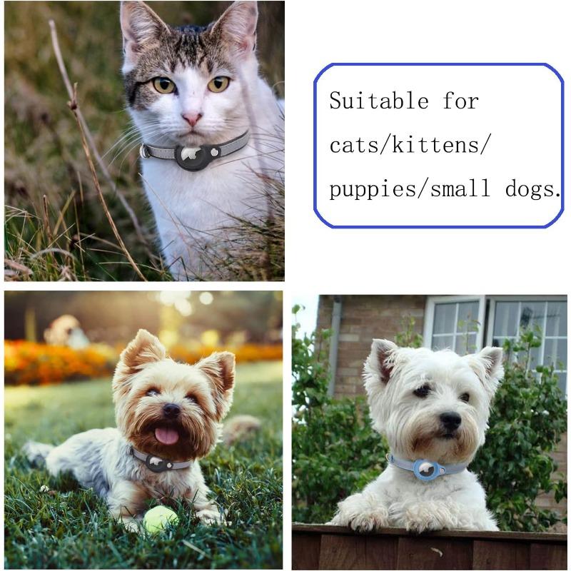 Pet GPS Tracker Leather Pet Adjustable Collars for Apple Airtag Location Tracker Dog Cat Anti-lost Reflective Protection Case