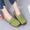 Women Mother Female Lady Cow Suede Genuine Leather Shoes Flats Loafers Slip On Spring Moccasins Plus Size 43 42