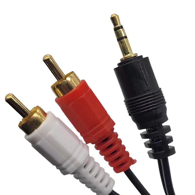 3.5mm to Dual RCA Audio Cable: Connects Computer Speakers with 2RCA Outputs