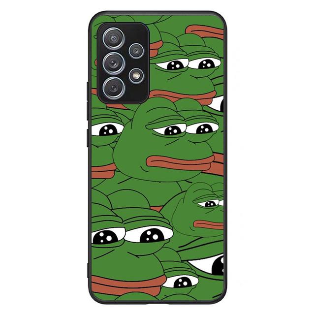 Trauriger Frosch Pepe Meme Muster Handyhülle für Samsung Galaxy A03s A10 A20 A21s A31 A40 A41 A42 A50 A51 A52 A70 A71 A72 A32 A82