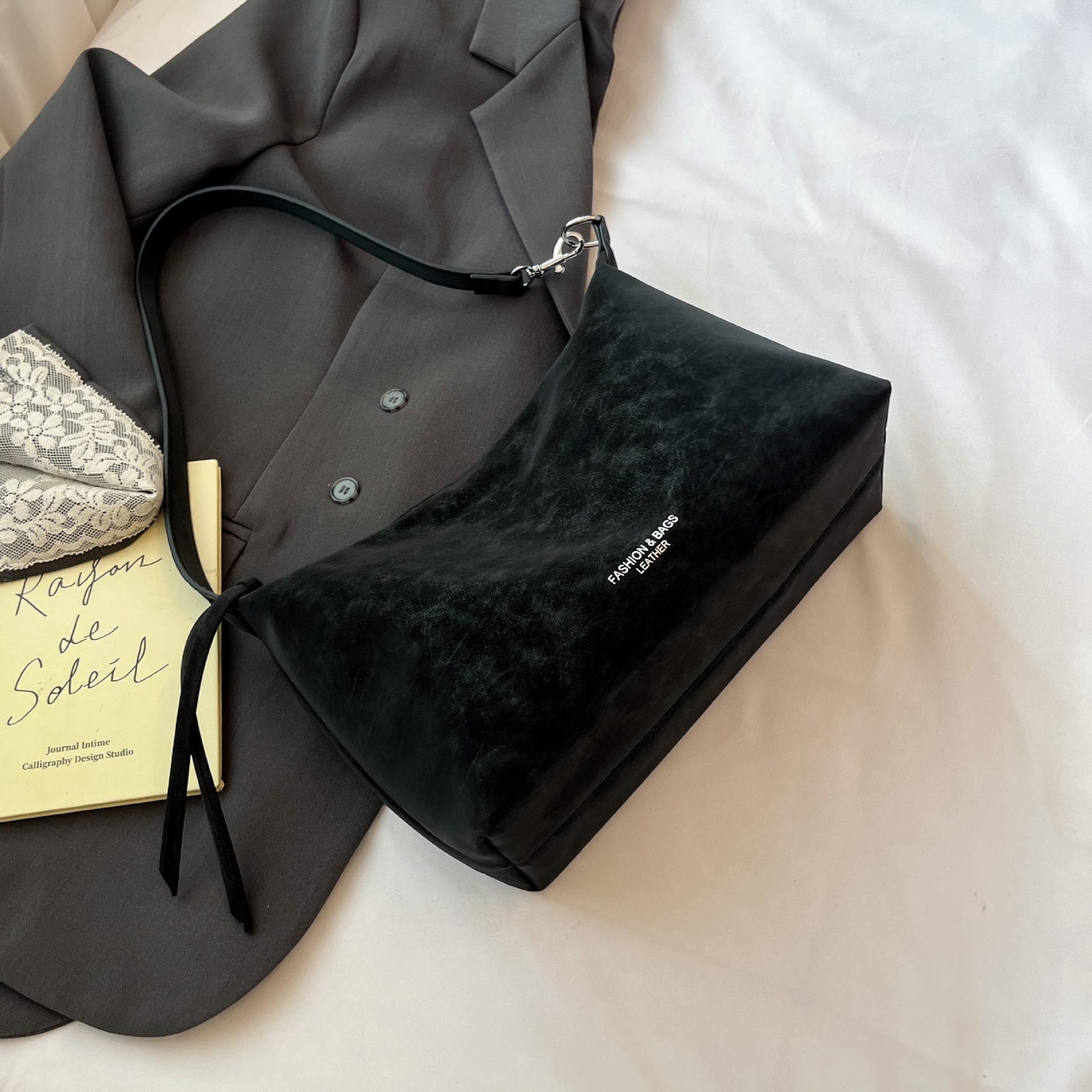 Сумка подмышку в стиле ретро из замши в корейском стиле - Высококачественная, Вместительная, Осенняя модная женская сумочка