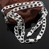 925 Sterling Silver Classic 8mm geometry Necklace chain for woman Men charm fashion wedding party Jewelry Holiday gifts