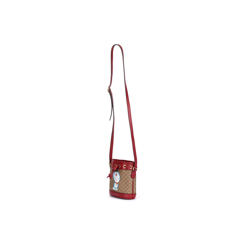 Gucci x Doraemon Mini Bucket Bag Beige/Red Women Bags Tan 647801-2T0AG-8580