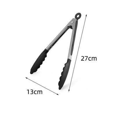 New 9'' Black Steel Silicone Food Clip With Silicone Rubber Grips