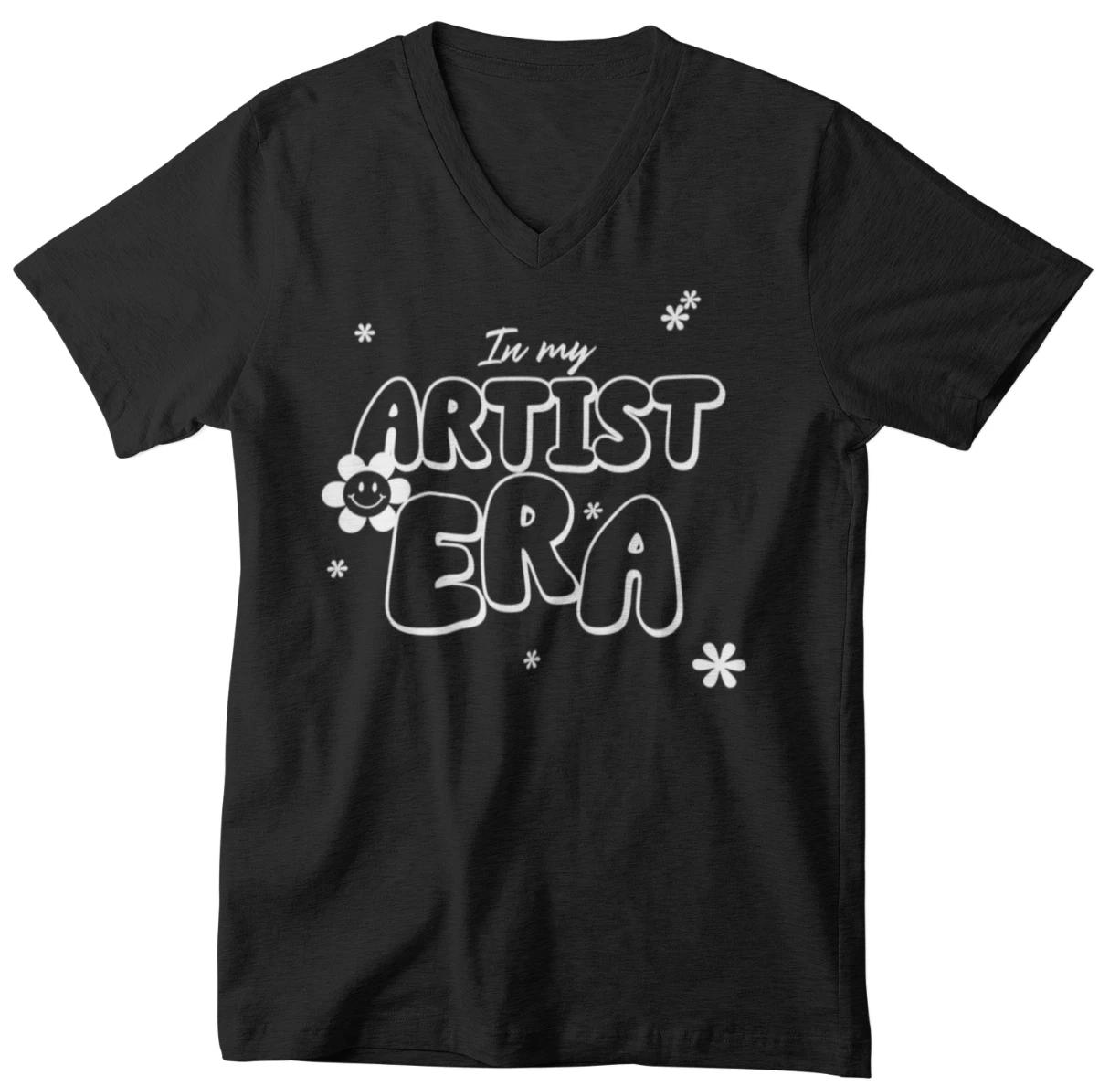 Mens V-neck In My Artist Era Shirt Gift For Art Teacher Makeup Tattoo Painter M