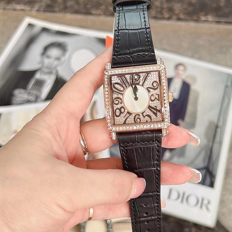 Diamond-Studded Square Watch, Women'S Domineering Large Dial, Casual Fashion, Japanese And Korean Watches, Trendy Luxury And High-End Sense