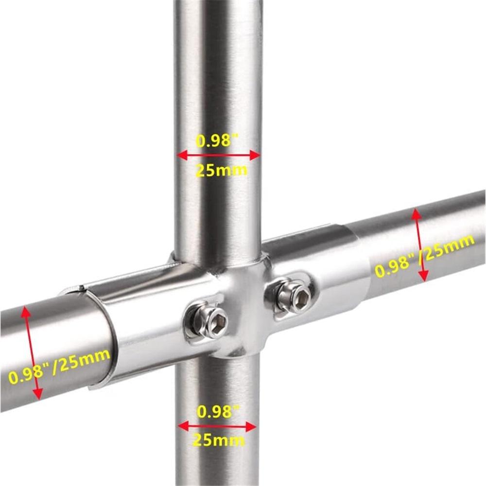 6 Sets Of T Clamps,Stainless Steel, Silver, Pipe Clamps, 1" OD, 25MM