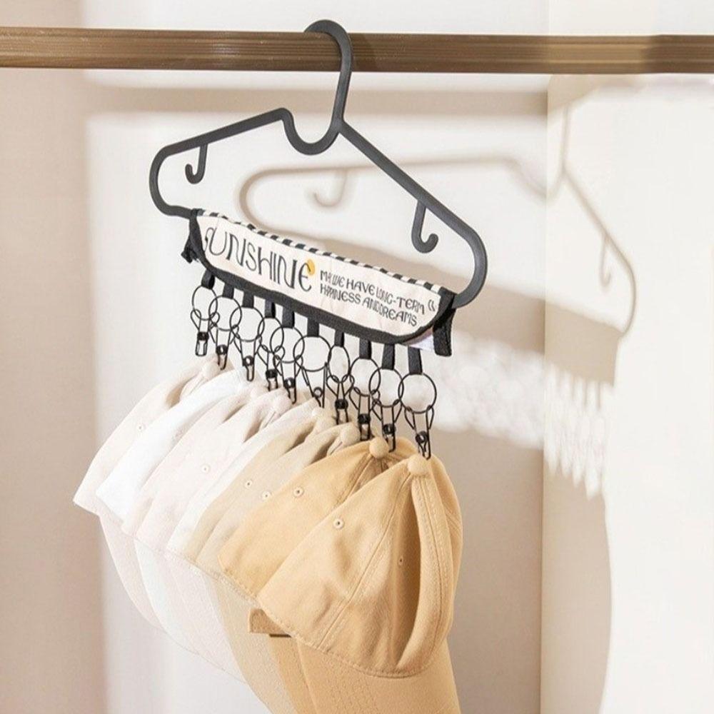 10 Clips Baseball Hat Organizer Rack Portable Hanging Peaked Cap Storage Holder Foldable Saving Space Towel Hanger Clip