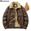 Autumn Winter Men Warm Pilot Jackets Fleece Suede Thick Coats Male Single Breasted Classic Parkas Fahion Windbreaker
