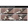 Men  Black Leather Medical Alert Bracelet with Carving Disease