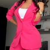 Traje de Dos Piezas para Mujer Atuendo de Negocios Chaqueta Blazer Casual y Pantalones Elegantes de Pierna Ancha Conjunto Formales para Oficina