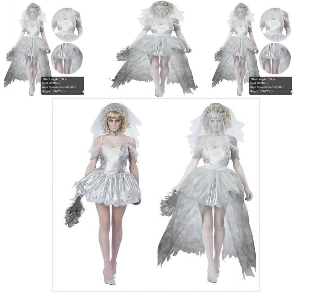 Halloween Ghost Bride Dress Costume For Women Role Play Party Cosplay