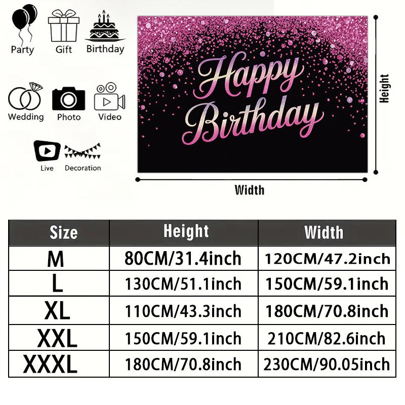 Party Backdrop Happy Birthday Birthday Wedding Pink Photo Booth Background Front Door Decor