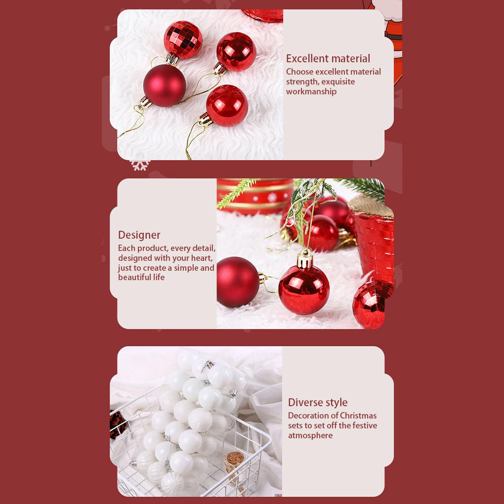 36 Pieces Indoor Wall Christmas Bauble Home Office Hotel Tree Hanging Pendant Festival Decoration Ornament 4cm Diameter