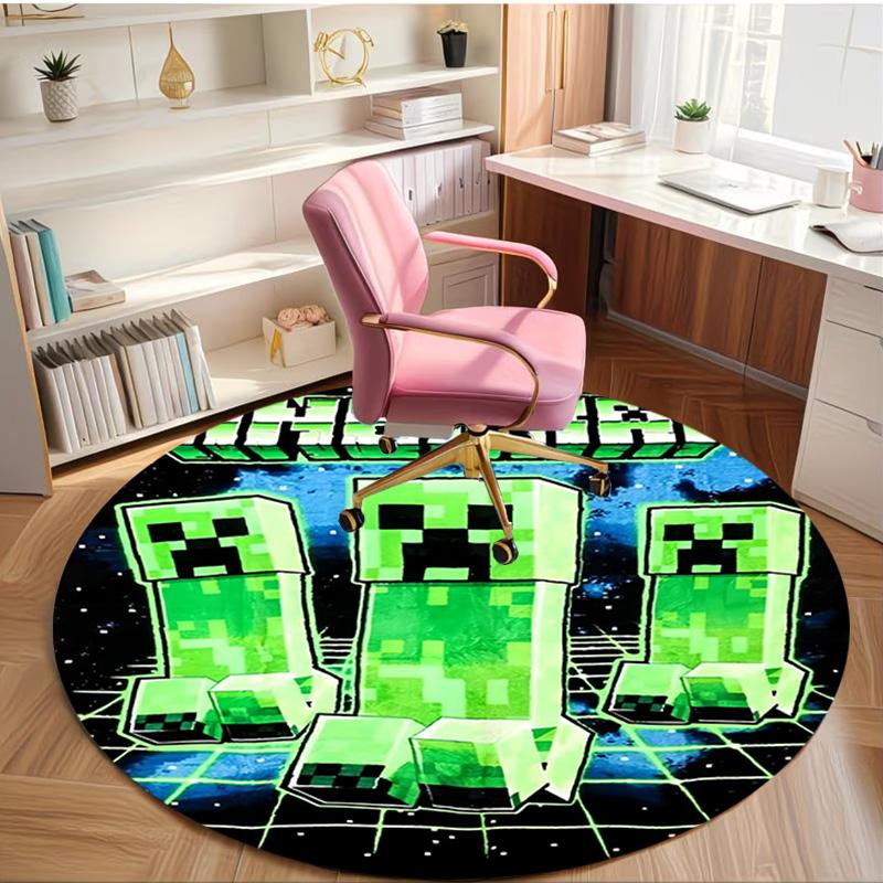 Gamer Print Round Rug, Washable Floor Carpet, For Entryway Dorm Laundry Room Office Study, Home Decor Birthday Christmas Gift