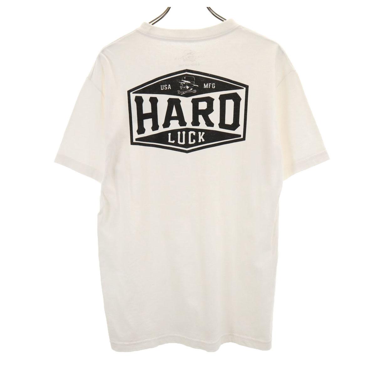 

Футболка с коротким рукавом и принтом логотипа HARD LUCK сзади M белая Мужская Б/у