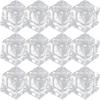 Amosfun 60pcs Transparent Fake Ice Cubes, Artificial Plastic Models, Realistic, 2cm, for Decoration, Photography, Table Decor, Parties, and Weddings