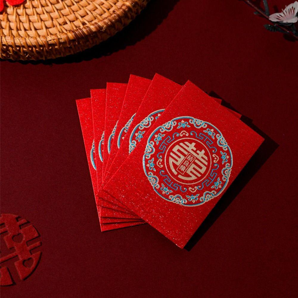 20pcs Best Wishes Red Envelope Multiple Patterns Blessing Bag Traditional HongBao  Chinese Wedding