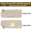 NHILES Left Driver Sun Visor Compatible With Chevy Cruze 2011- Sunshade Replacement Number 84126657 Color: Beige (3 Screw )